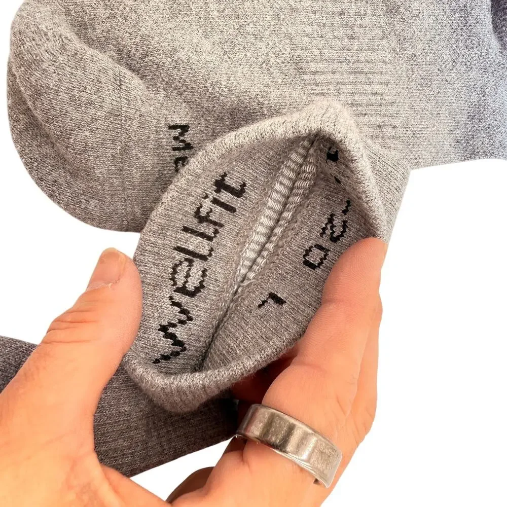 MeMoi Men's Wellfit Grey Tall Compression Socks 15-20mmHg Size Large